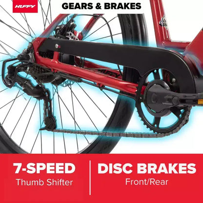 Bicicletta elettrica Huffy Lyndon Step-Through - Ruote da 27.5" - 20 MPH - 36V - Rossa