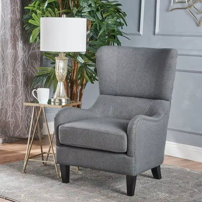 Poltrona a pozzetto con schienale alto e gambe in legno di betulla – 27L x 32,6P x 38,75A