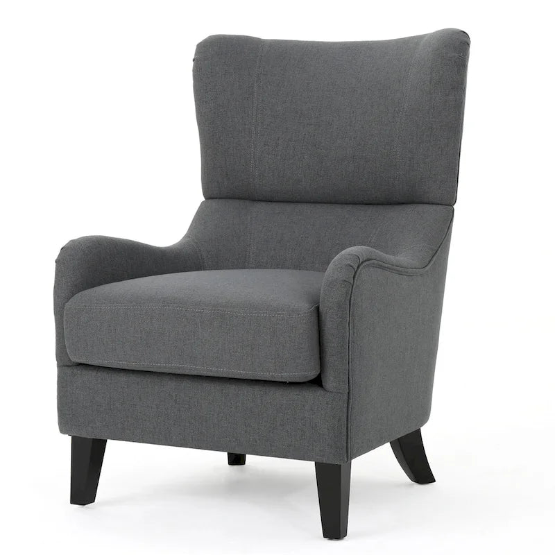 Poltrona a pozzetto con schienale alto e gambe in legno di betulla – 27L x 32,6P x 38,75A