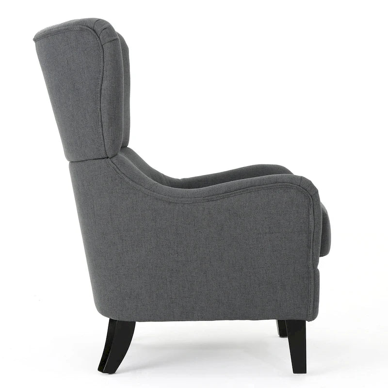 Poltrona a pozzetto con schienale alto e gambe in legno di betulla – 27L x 32,6P x 38,75A