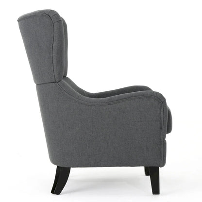 Poltrona a pozzetto con schienale alto e gambe in legno di betulla – 27L x 32,6P x 38,75A
