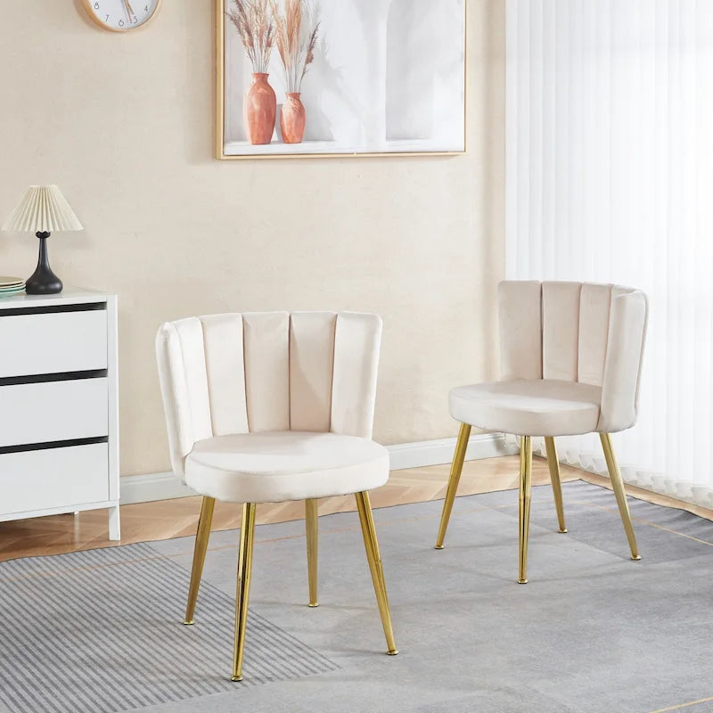 Sedie da pranzo in velluto con gambe dorate – Sedute eleganti d'accento