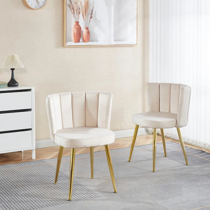 Sedie da pranzo in velluto con gambe dorate – Sedute eleganti d'accento