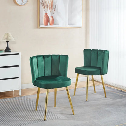 Sedie da pranzo in velluto con gambe dorate – Sedute eleganti d'accento