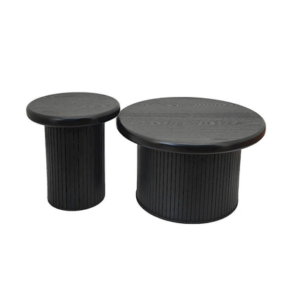Modern Round Nesting Coffee Tables – Stackable Double Table for Living Room