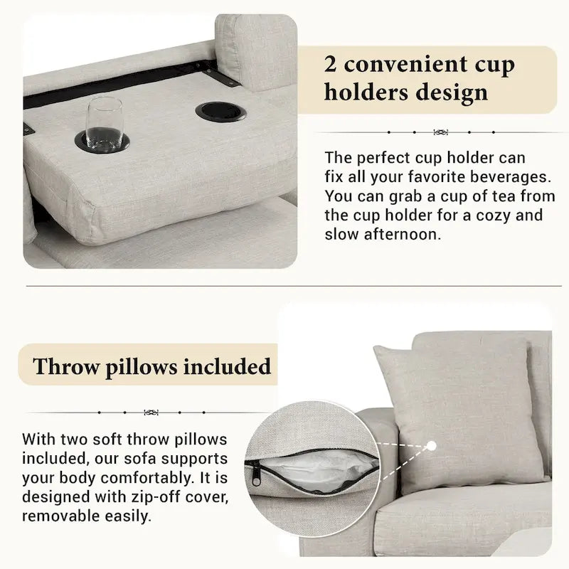 Divano Sezionale Moderno a L con Pouf Contenitore Mobile