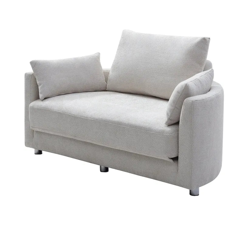 Letto pieghevole in lino, Divano letto a terra, Letto circolare, Divano futon regolabile, Divano pieghevole pigro per soggiorno