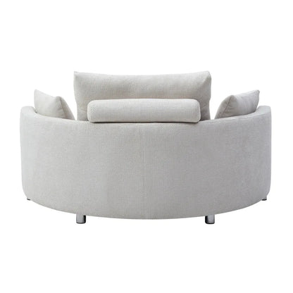 Letto pieghevole in lino, Divano letto a terra, Letto circolare, Divano futon regolabile, Divano pieghevole pigro per soggiorno