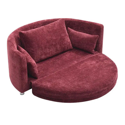 Letto pieghevole in lino, Divano letto a terra, Letto circolare, Divano futon regolabile, Divano pieghevole pigro per soggiorno
