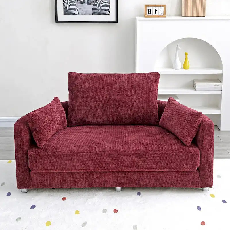 Letto pieghevole in lino, Divano letto a terra, Letto circolare, Divano futon regolabile, Divano pieghevole pigro per soggiorno