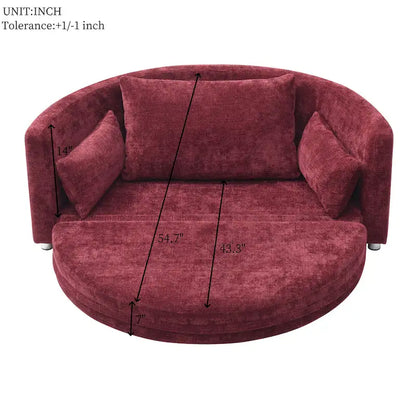 Letto pieghevole in lino, Divano letto a terra, Letto circolare, Divano futon regolabile, Divano pieghevole pigro per soggiorno