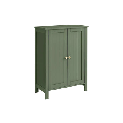 Mobiletto contenitore moderno verde bosco per bagno, con ripiani regolabili e design salvaspazio - 30P x 60L x 80A cm