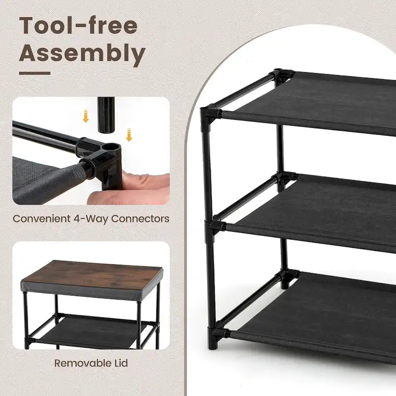 2-Drawer Fabric Dresser Storage Organizer & Nightstand