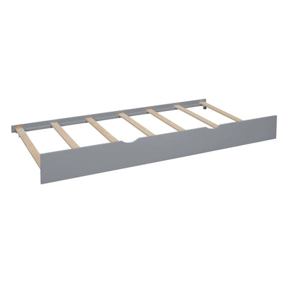 Gray Upholstered Bed with Wingback Headboard & 4 Storage Drawers