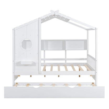 Queen Upholstered Bed with Wingback Headboard & 4 Storage Drawers