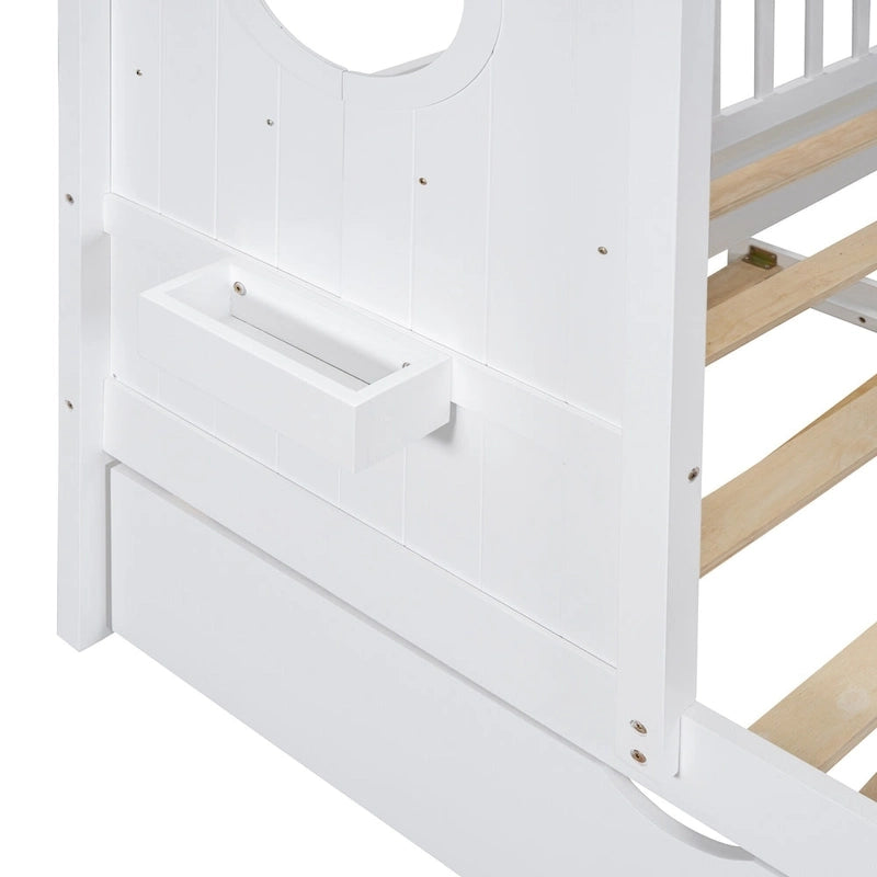 Queen Upholstered Bed with Wingback Headboard & 4 Storage Drawers