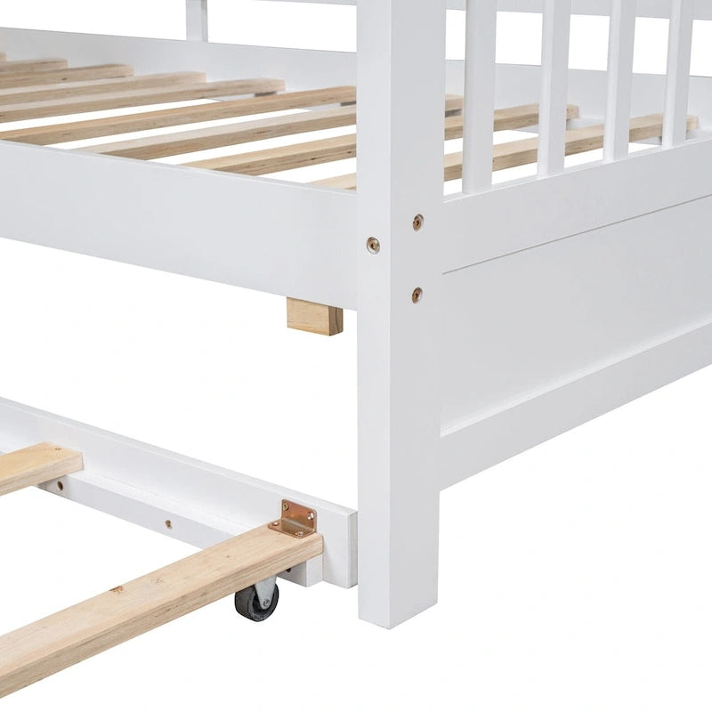 Queen Upholstered Bed with Wingback Headboard & 4 Storage Drawers