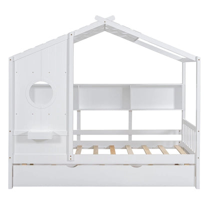 Queen Upholstered Bed with Wingback Headboard & 4 Storage Drawers