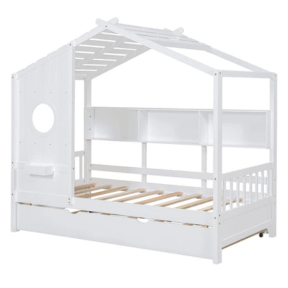 Queen Upholstered Bed with Wingback Headboard & 4 Storage Drawers