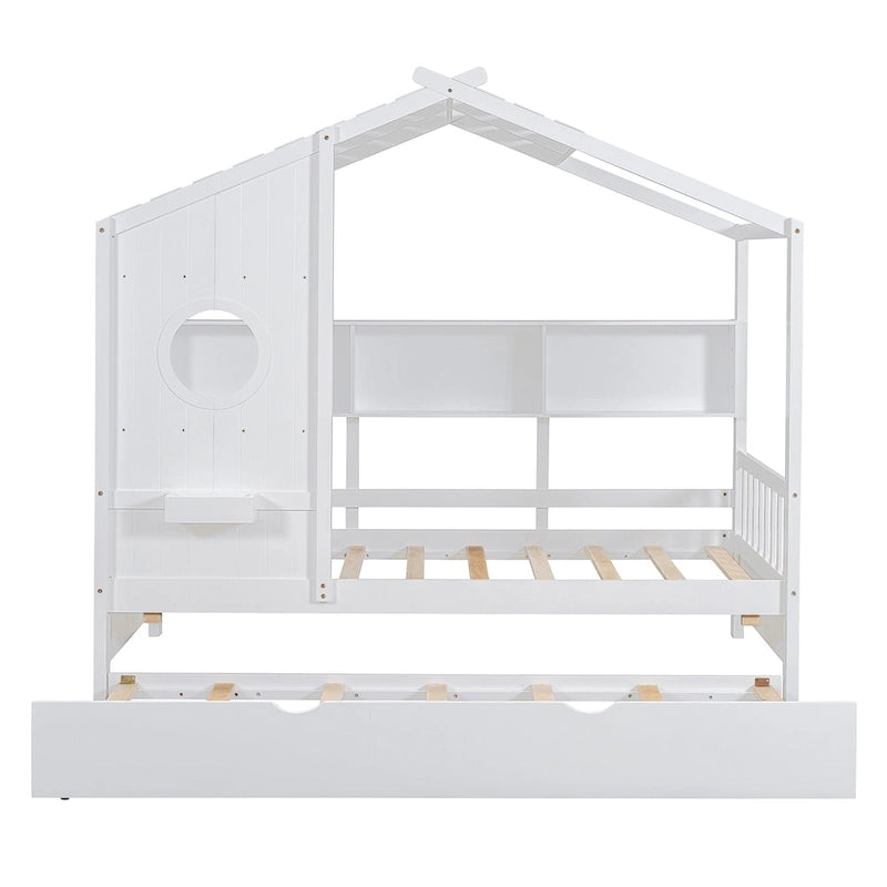 Queen Upholstered Bed with Wingback Headboard & 4 Storage Drawers
