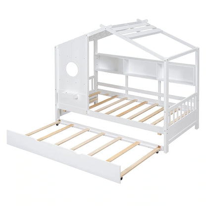 Queen Upholstered Bed with Wingback Headboard & 4 Storage Drawers