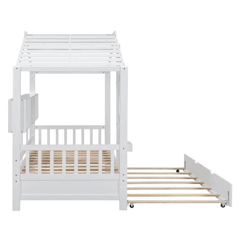 Queen Upholstered Bed with Wingback Headboard & 4 Storage Drawers