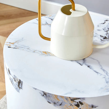 15.7 Modern Round Coffee Table with Fashionable Pattern and Stable Base for Living Room