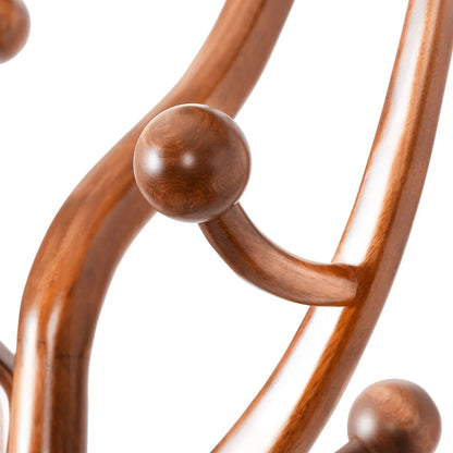 Appendiabiti da terra "ramo d'albero" in legno di gomma con 8 ganci - 24,5L x 70,87H