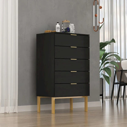 Cassettiera a 5 cassetti Comodino Armadietto contenitore 23,6 L Bianco/Nero