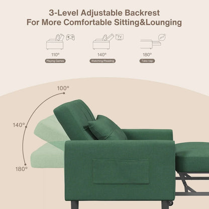 Divano letto trasformabile 3-in-1, Poltrona letto estraibile, Letto pieghevole convertibile per soggiorno