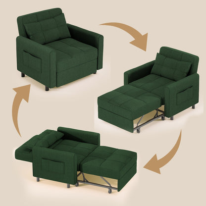 Divano letto trasformabile 3-in-1, Poltrona letto estraibile, Letto pieghevole convertibile per soggiorno