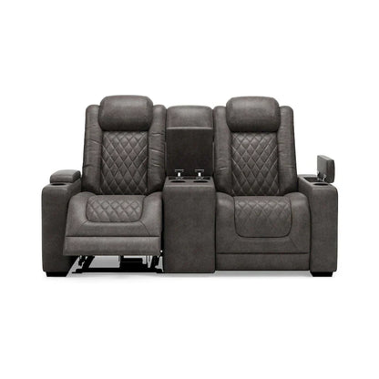 Divanetto reclinabile elettrico Signature Design by Ashley HyllMont grigio con consolle - 71.75 L x 39 P x 44 A