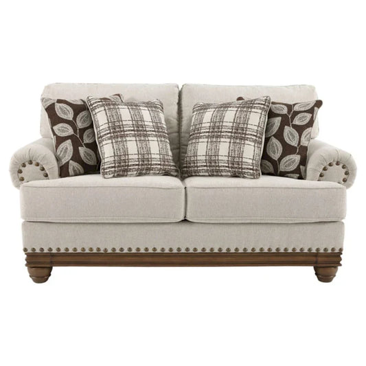 Divanetto tradizionale marrone grano con borchie decorative