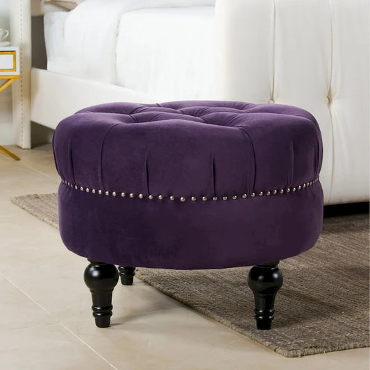 Pouf rotondo trapuntato