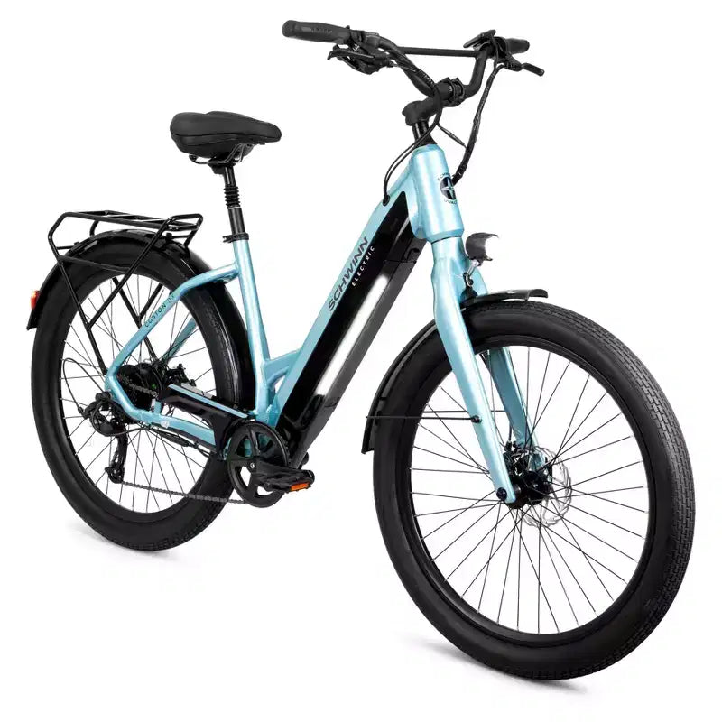 Schwinn Adult Coston DX 27.5 Bicicletta elettrica ibrida a scavalco basso
