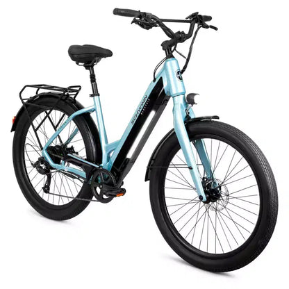 Schwinn Adult Coston DX 27.5 Bicicletta elettrica ibrida a scavalco basso