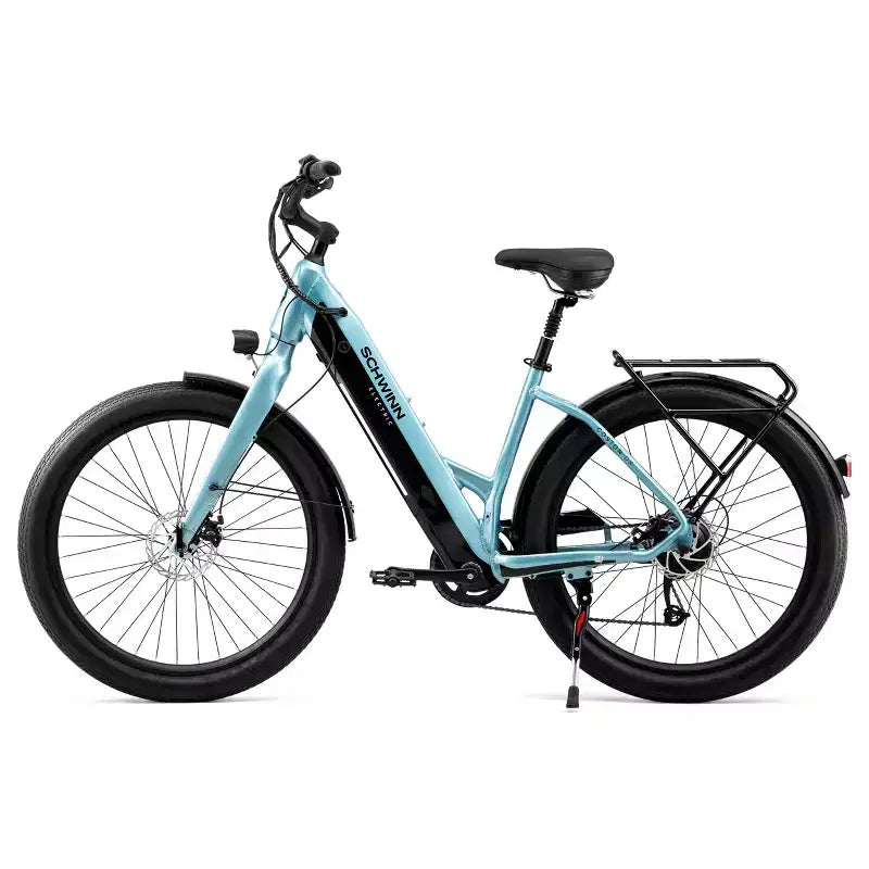 Schwinn Adult Coston DX 27.5 Bicicletta elettrica ibrida a scavalco basso