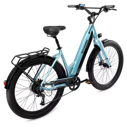 Schwinn Adult Coston DX 27.5 Bicicletta elettrica ibrida a scavalco basso