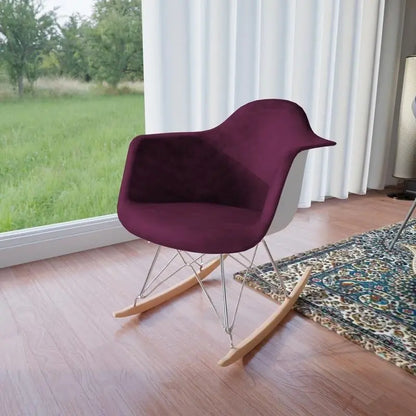 Poltrona a dondolo contemporanea in velluto – Poltrona a dondolo per cameretta, ideale per soggiorno e camera da letto