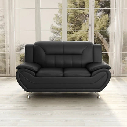 61.3-Inch Faux Leather Pillow Top Arm Loveseat