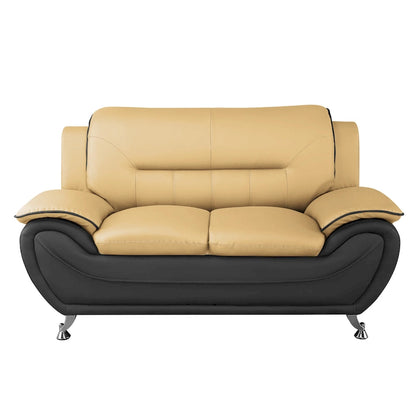 61.3-Inch Faux Leather Pillow Top Arm Loveseat