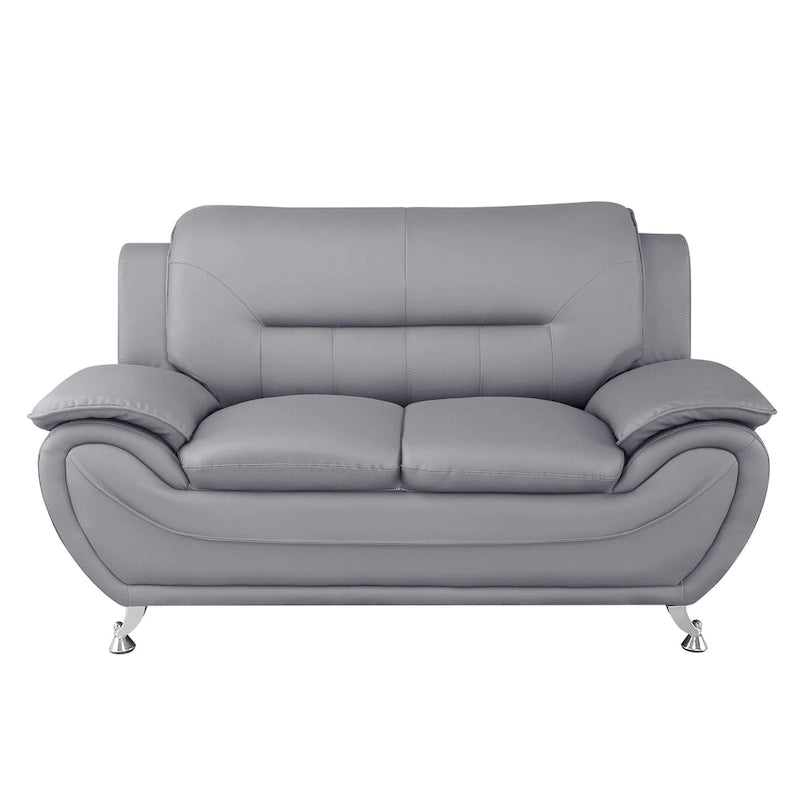 61.3-Inch Faux Leather Pillow Top Arm Loveseat