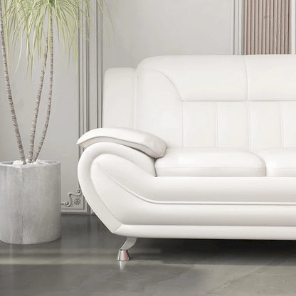 61.3-Inch Faux Leather Pillow Top Arm Loveseat
