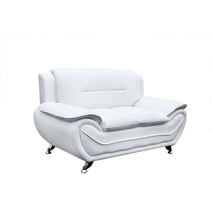 61.3-Inch Faux Leather Pillow Top Arm Loveseat