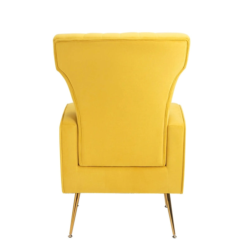 Poltrona d'accento in velluto con gambe dorate