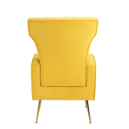Poltrona d'accento in velluto con gambe dorate