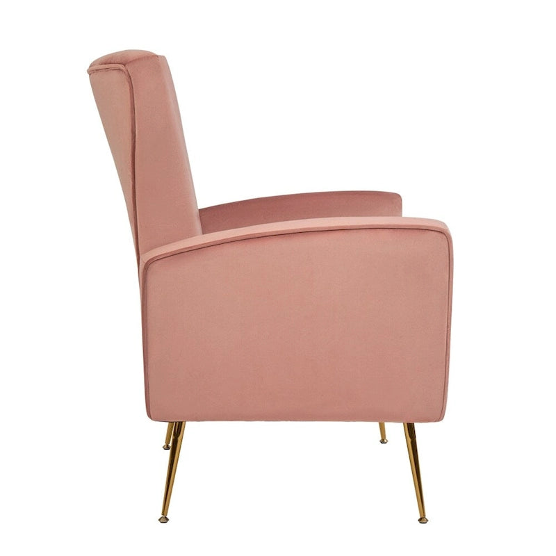 Poltrona d'accento in velluto con gambe dorate