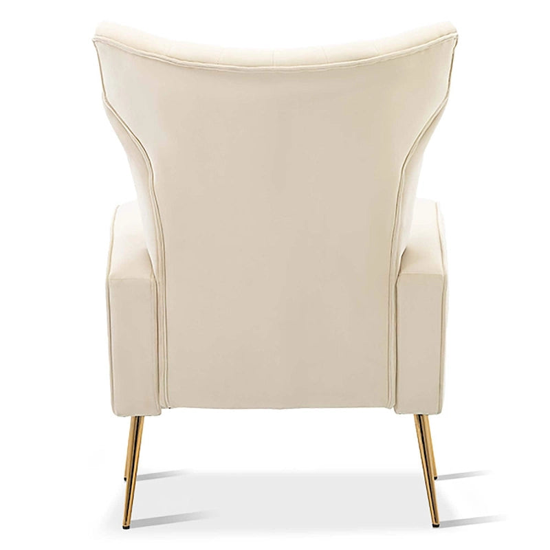 Poltrona d'accento in velluto con gambe dorate