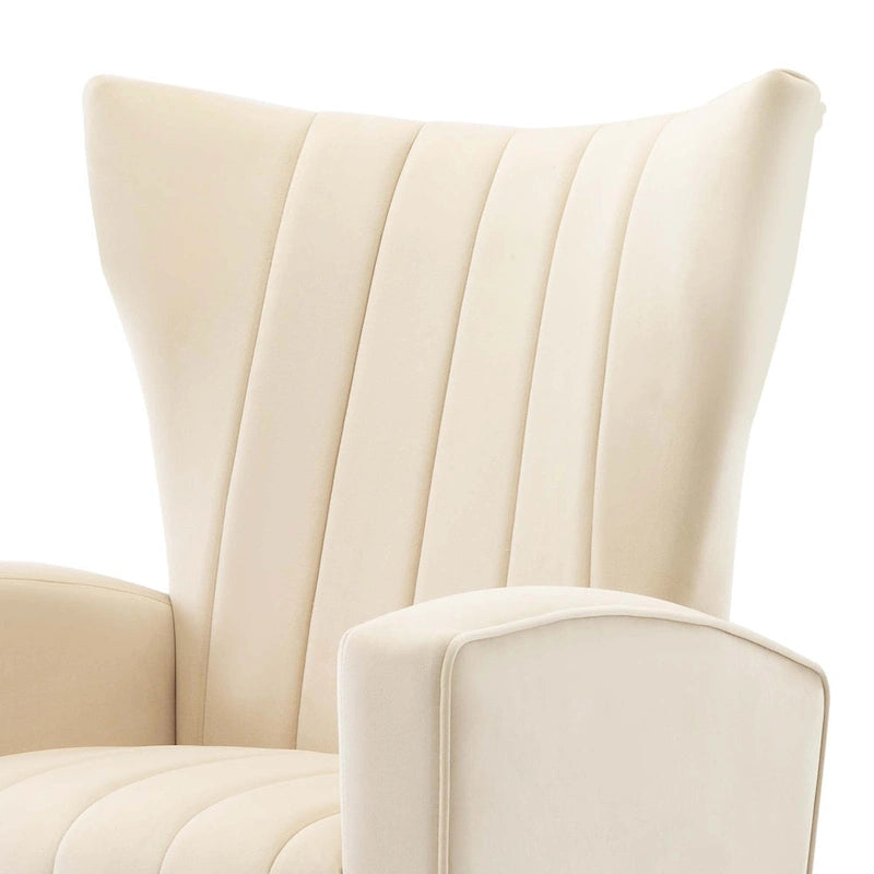 Poltrona d'accento in velluto con gambe dorate