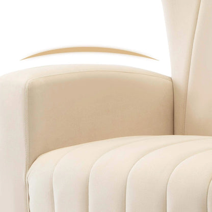 Poltrona d'accento in velluto con gambe dorate